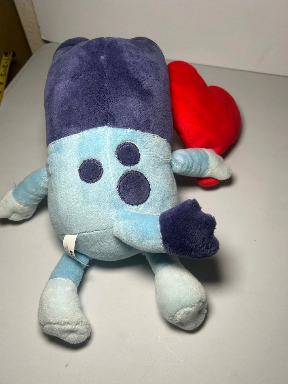 Lucy Plush Bluey Dog with Red Heart Bingo Orange Puppy Set